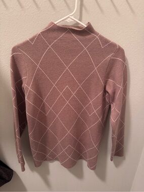 Tahari Women's Argyle Mock Neck Sweater
